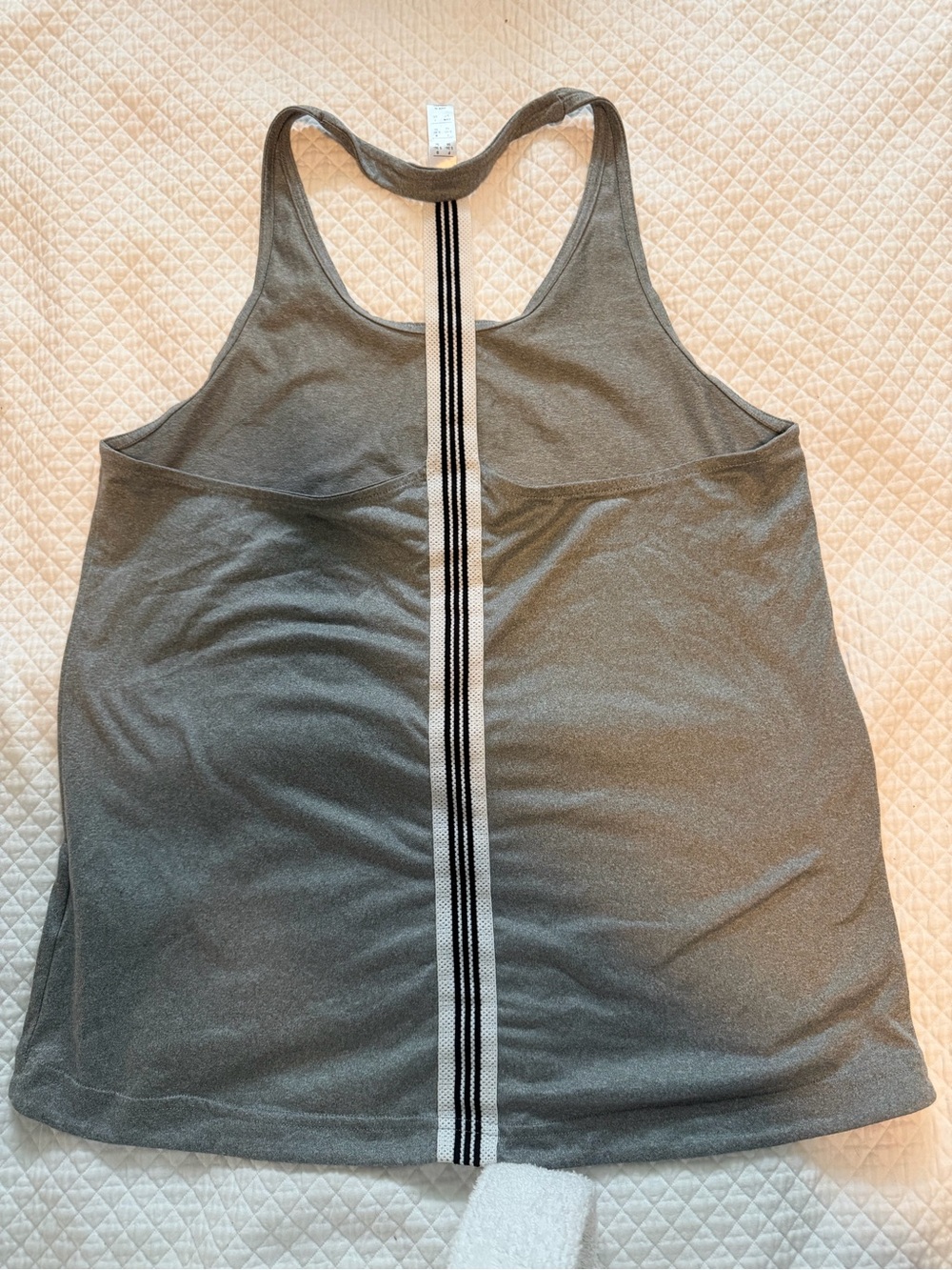 adidas Gray Racerback Performance Tank Top - Picture 2 of 3